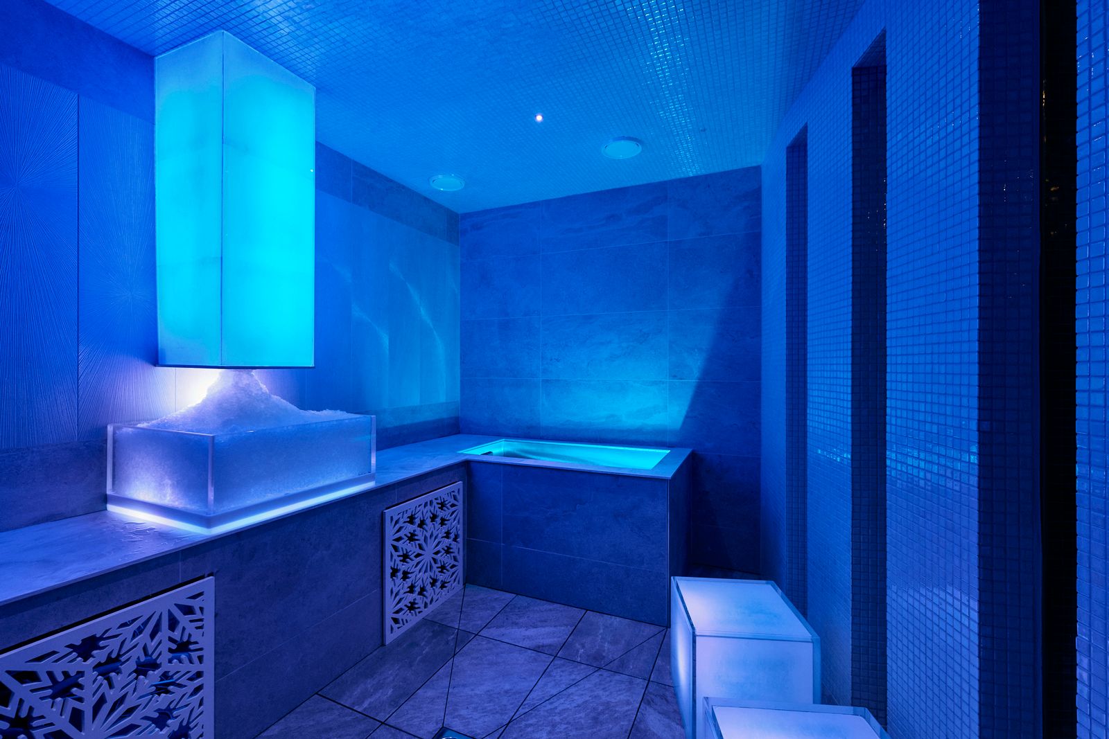 Entrance to the cold room at Westminster Lodge featuring contemporary finishes and ambient lighting.